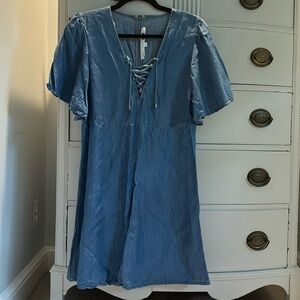 Lovers + Friends Denim Mini with Flare Sleeves